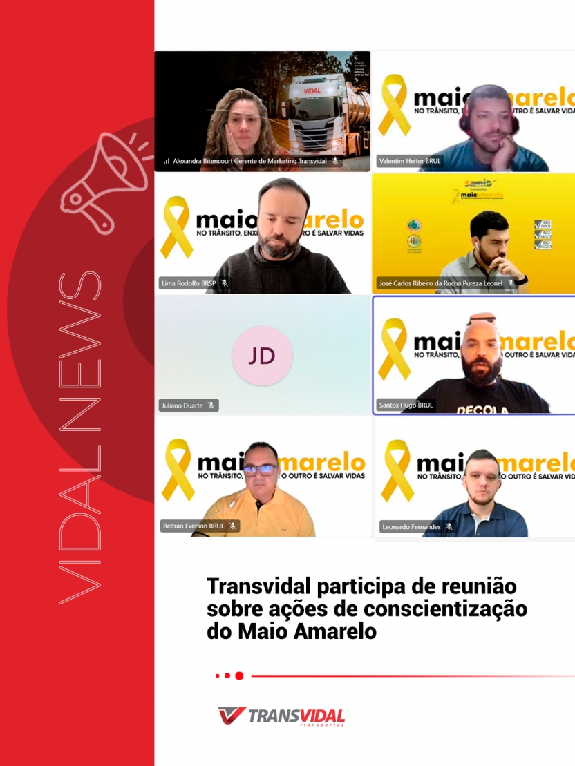 Transvidal participa de reunião sobre ações de conscientização do Maio Amarelo