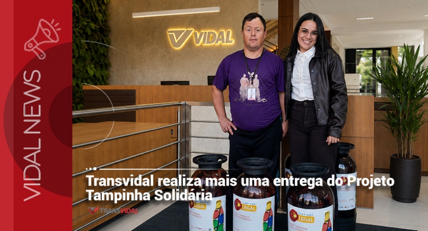 Transvidal realiza mais uma entrega do Projeto Tampinha Solidária