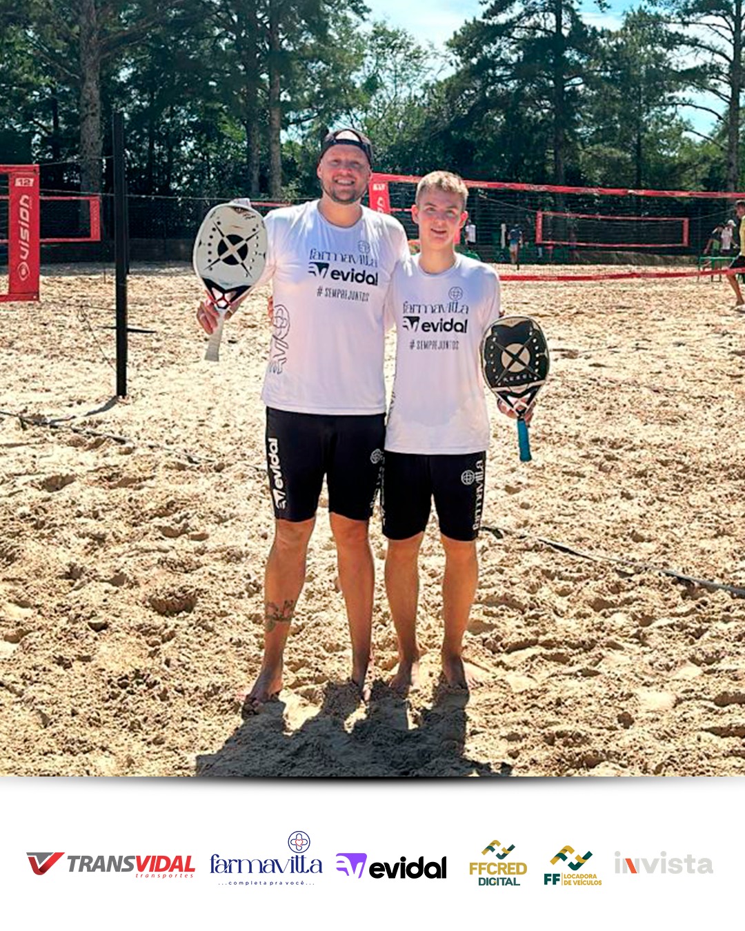 Atletas Francesco e Sapo conquistam pontos no Ranking ITF em torneio de beach tennis em Viamão