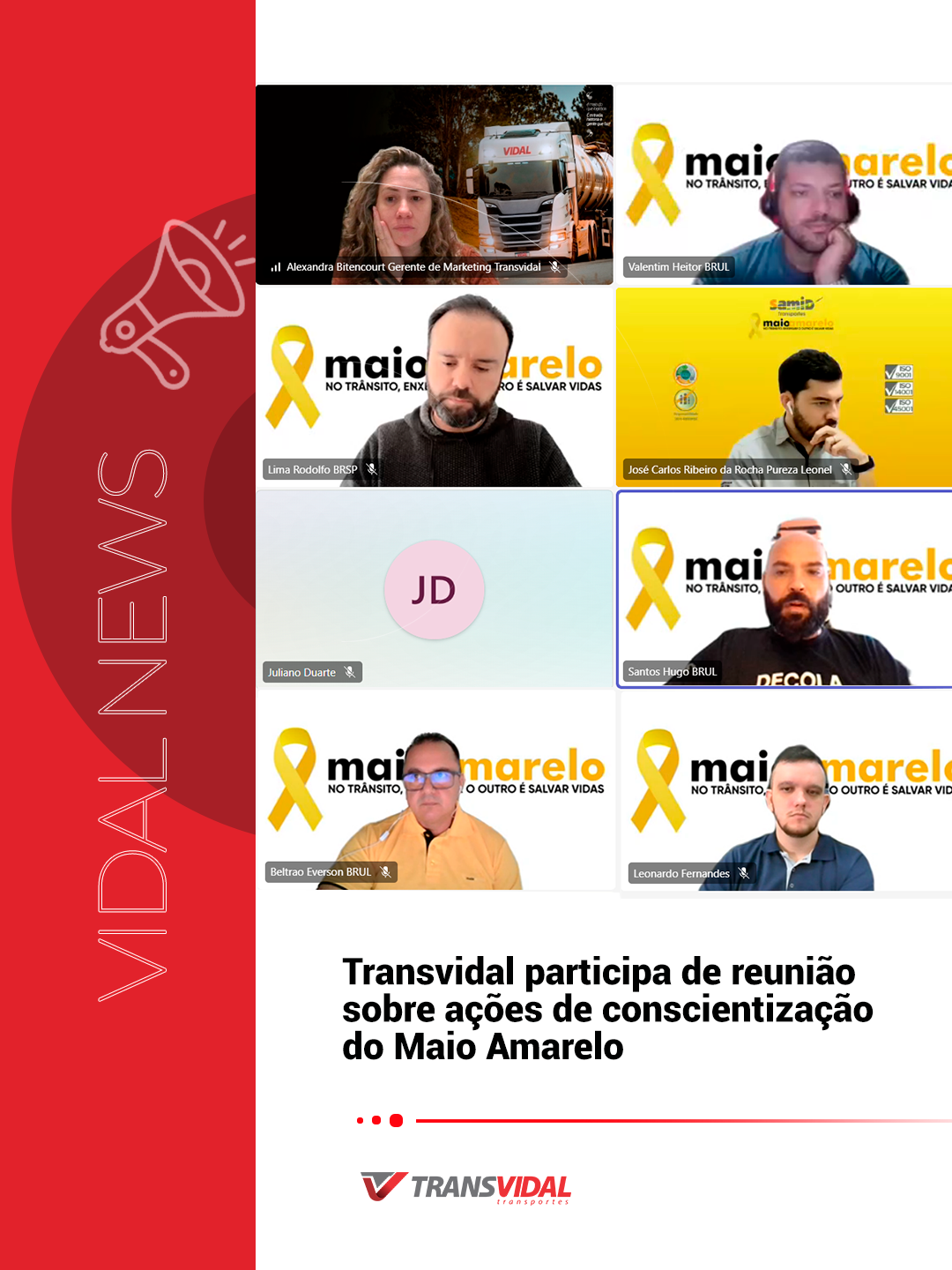 Transvidal participa de reunião sobre ações de conscientização do Maio Amarelo